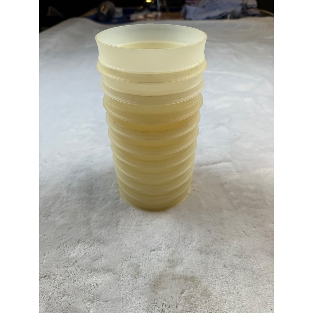 Vintage Tupperware Stackable Hamburger Patties Containers‎ Sheer Off-White